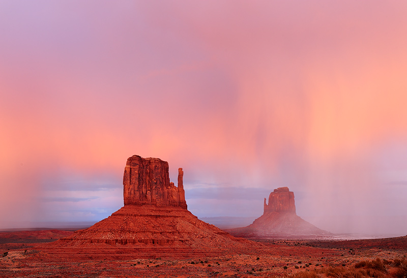 Hail Storm Over the Mittens, Monument Valley, AZ