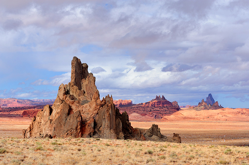 Church Rock and Agathla Peak, Kayenta, AZ