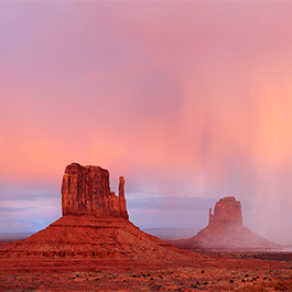 Hail Storm Over the Mittens, Monument Valley, AZ