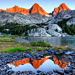 Ediza Lake Sunrise, Eastern Sierra, CA
