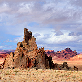Church Rock and Agathla Peak, Kayenta, AZ